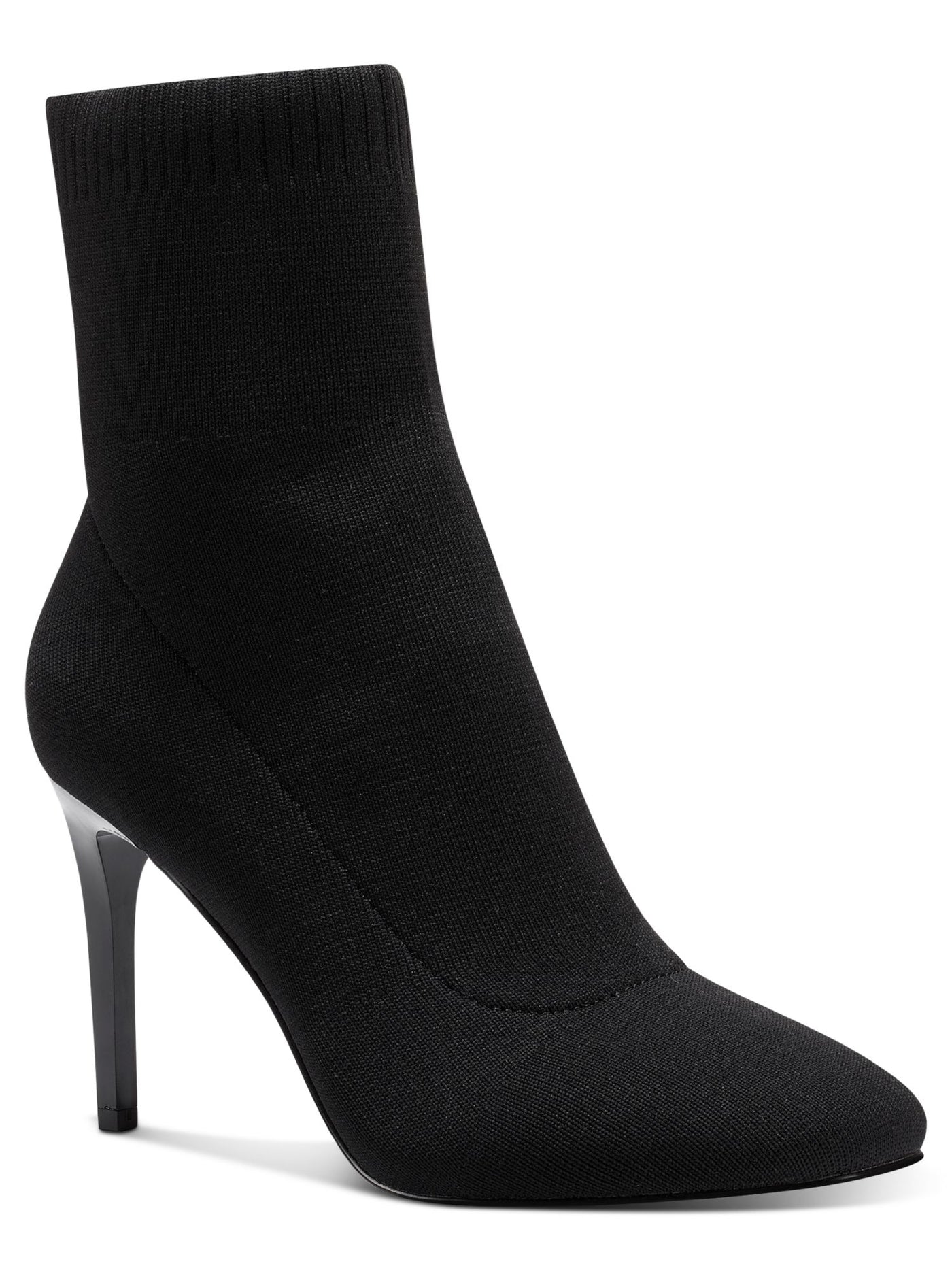 INC Womens Black Knit Sock Styling Padded Vidalia Square Toe Stiletto Dress Booties 11 M