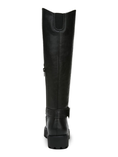 ZODIAC Womens Black Lug Sole Zipper Accent Solana Round Toe Riding Boot 9.5 M