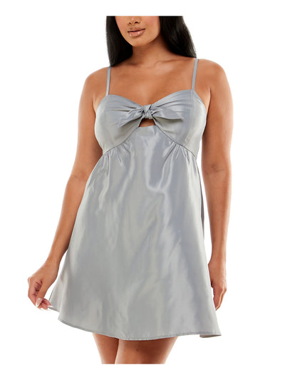 SPEECHLESS Womens Silver Spaghetti Strap Sweetheart Neckline Short Party Fit + Flare Dress 7