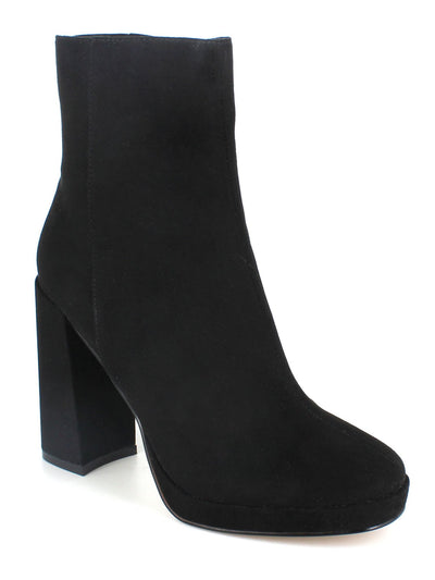 XOXO Womens Black Padded Happy Round Toe Sculpted Heel Zip-Up Dress Booties 10