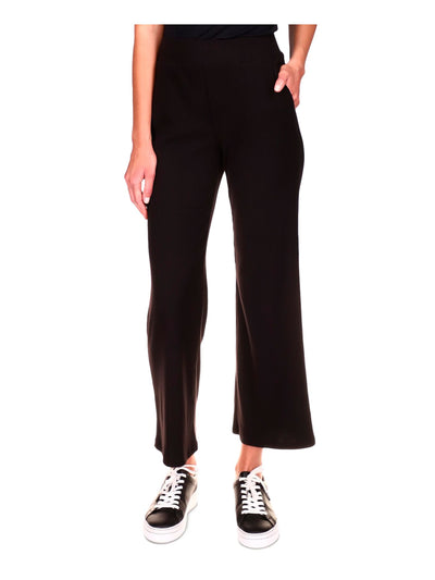 MICHAEL KORS Womens Black Ribbed Pocketed Pull-on Kick-flare Cropped Pants Petites P\XS