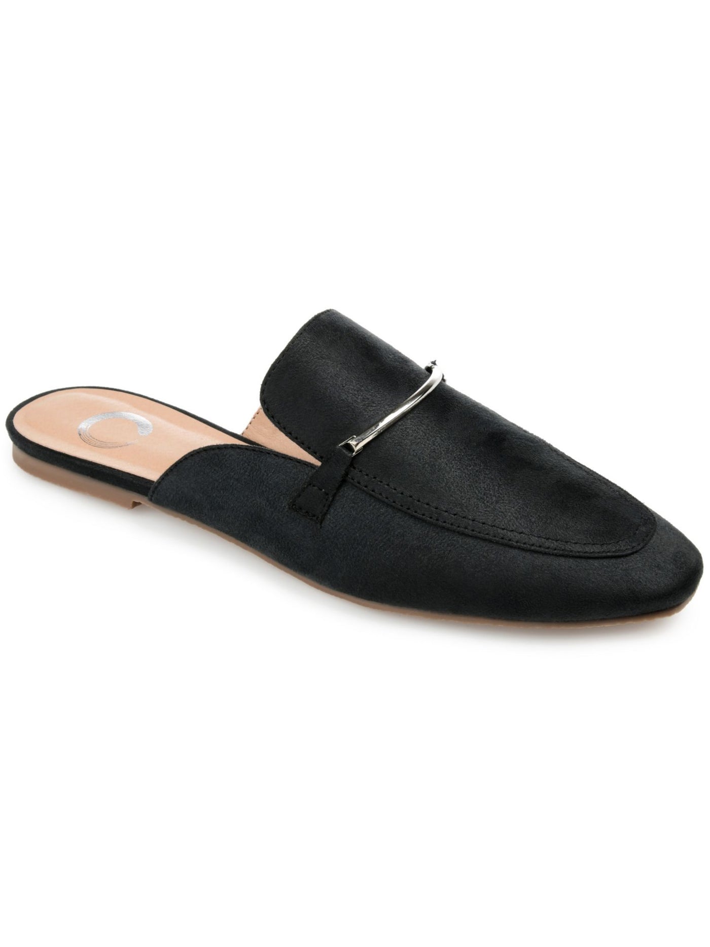 JOURNEE COLLECTION Womens Black Hardware At Vap Padded Ameena Square Toe Slip On Mules 6 M