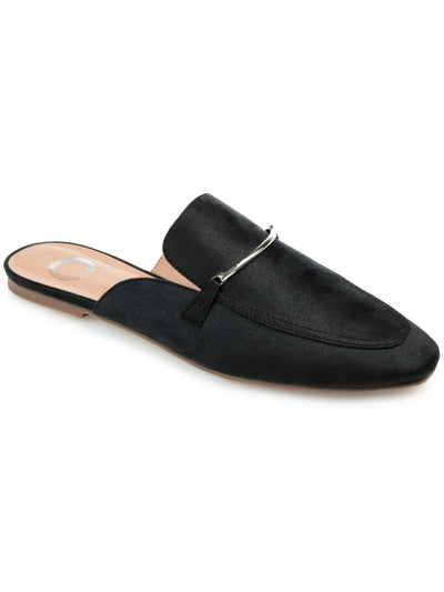 JOURNEE COLLECTION Womens Black Hardware At Vap Padded Ameena Square Toe Slip On Mules 6 M