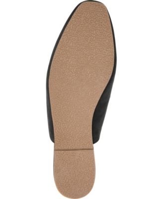 JOURNEE COLLECTION Womens Black Hardware At Vap Padded Ameena Square Toe Slip On Mules M