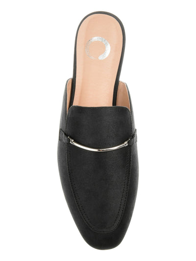 JOURNEE COLLECTION Womens Black Hardware At Vap Padded Ameena Square Toe Slip On Mules 6 M