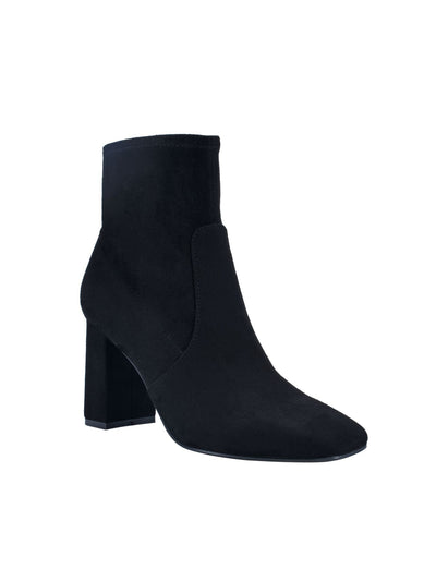 MARC FISHER Womens Black Stretch Needit Almond Toe Block Heel Zip-Up Heeled Boots 7.5 M