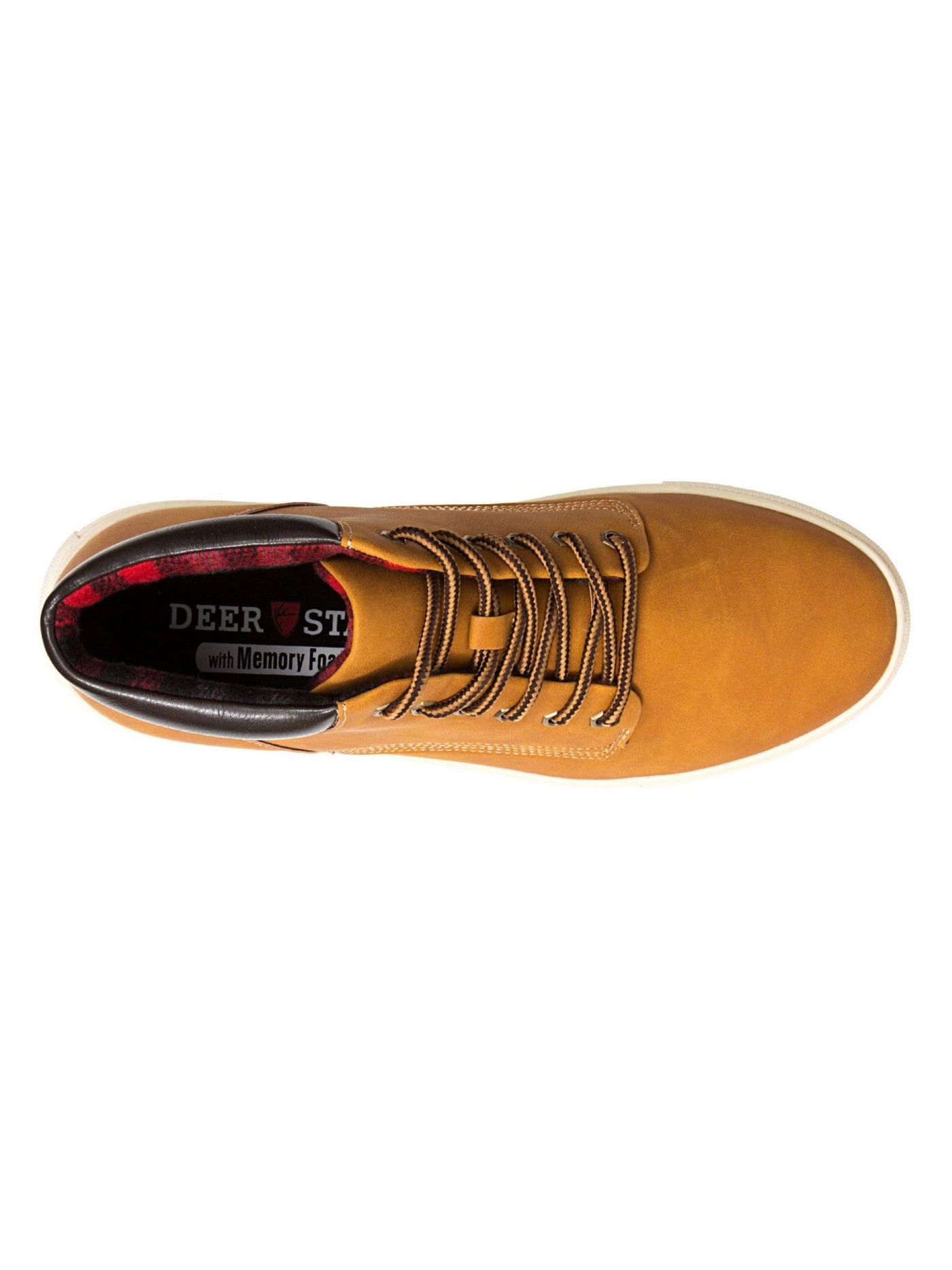 DEER STAGS Mens Beige Cushioned Removable Insole Warren Round Toe Platform Lace-Up Boots Shoes 13 M