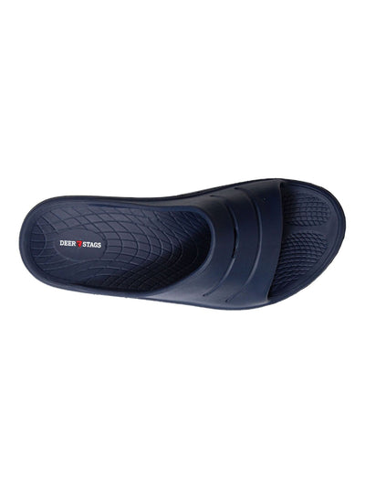 DEER STAGS Mens Navy Molded Footbed Cushioned Ward Round Toe Slip On Slide Sandals Shoes 11 M