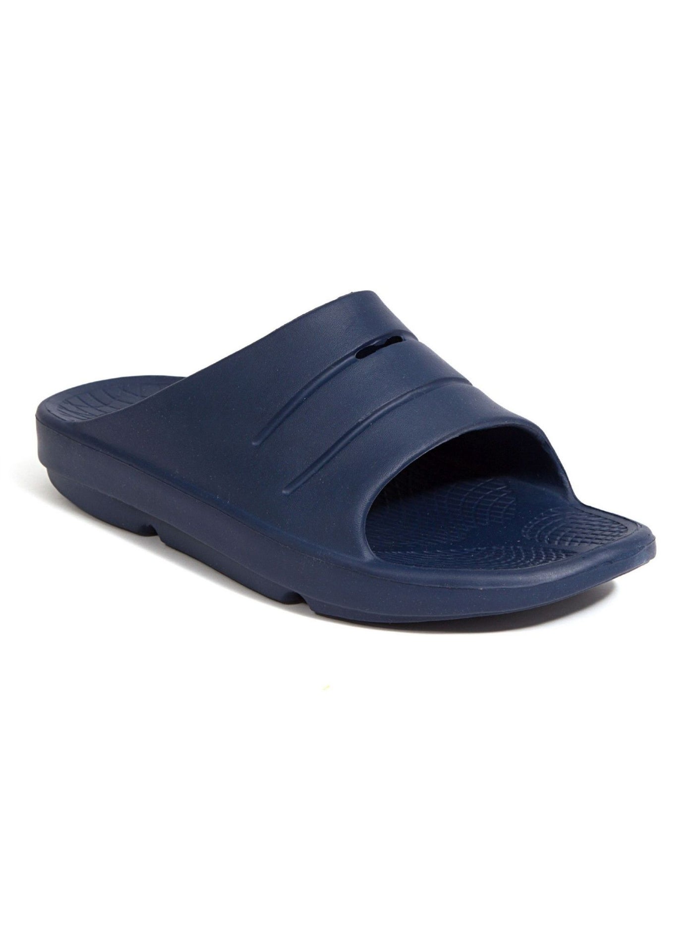 DEER STAGS Mens Navy Molded Footbed Cushioned Ward Round Toe Slip On Slide Sandals Shoes 11 M