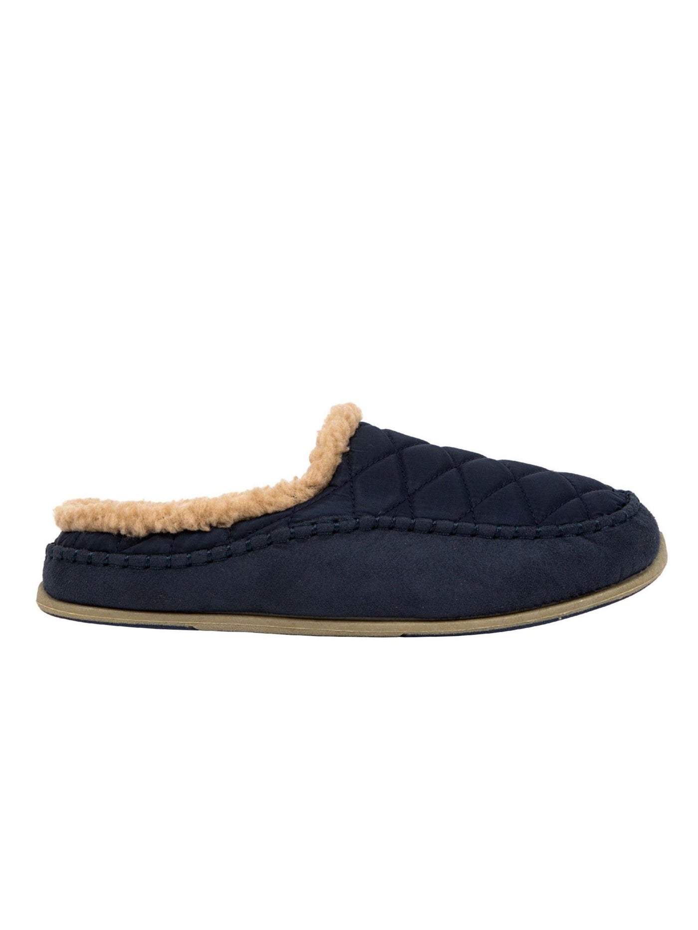 DEER STAGS Mens Navy Quilted Comfort Slipperooz Round Toe Slip On Slippers Shoes 10 M