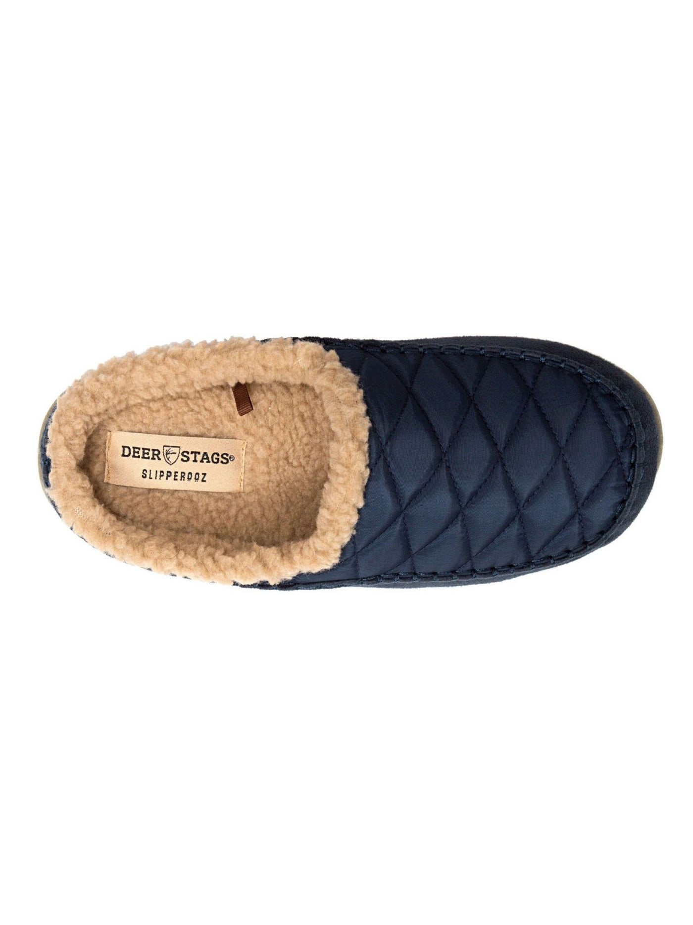 DEER STAGS Mens Navy Quilted Comfort Slipperooz Round Toe Slip On Slippers Shoes 10 M
