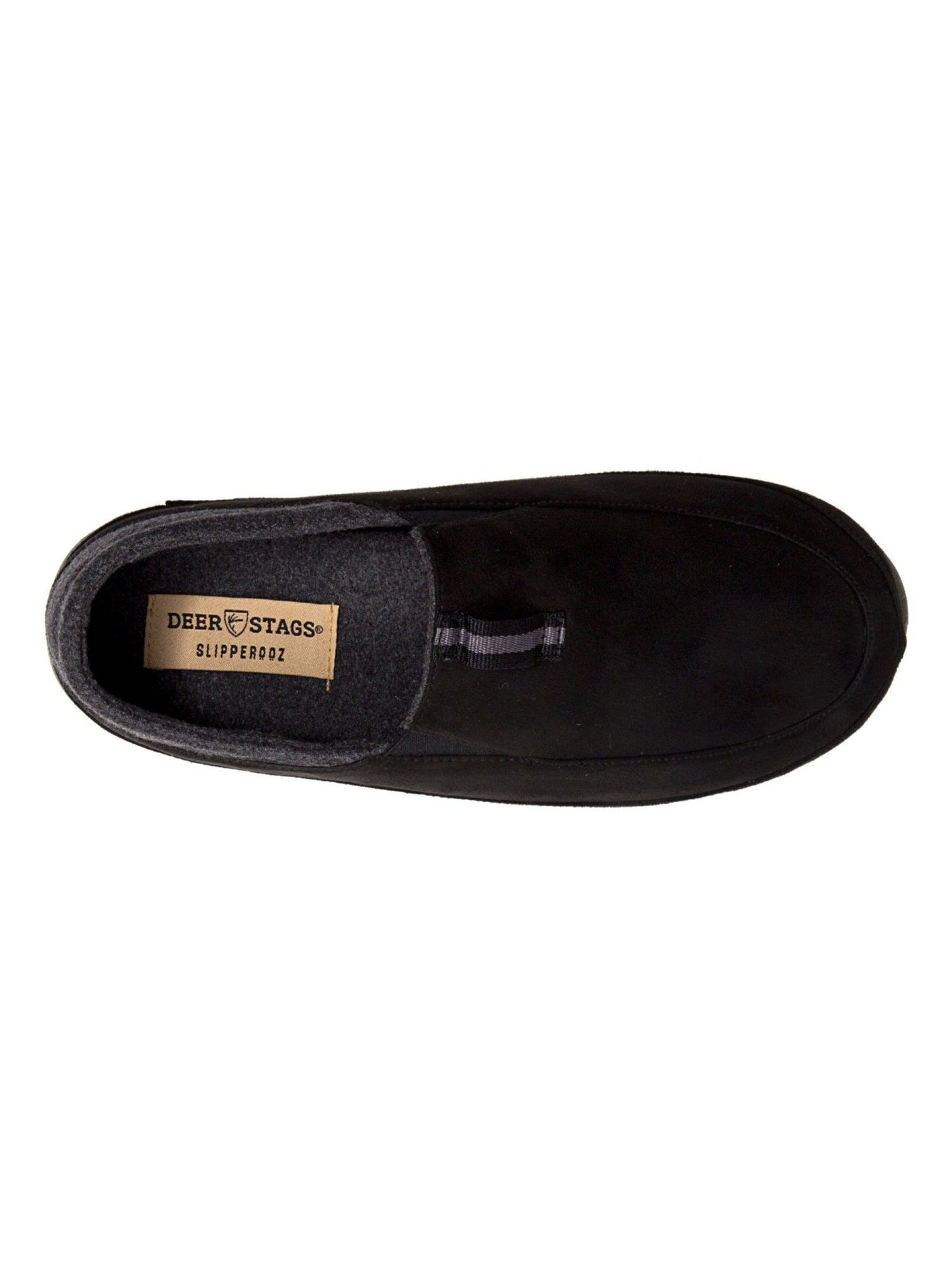 DEER STAGS Mens Black Cushioned Slipperooz Round Toe Slip On Slippers Shoes 9 M