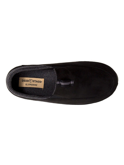 DEER STAGS Mens Black Cushioned Slipperooz Round Toe Slip On Slippers Shoes 9 M