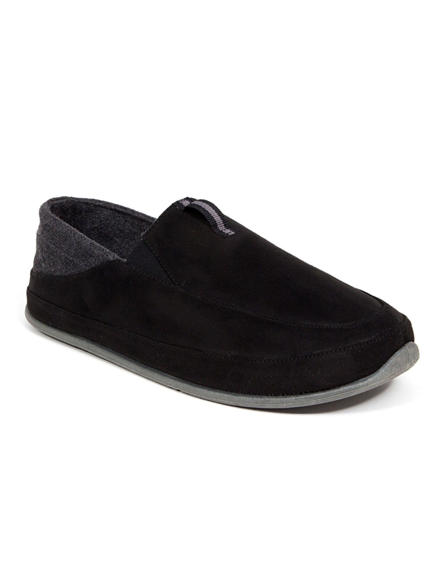 DEER STAGS Mens Black Cushioned Slipperooz Round Toe Slip On Slippers Shoes 9 M
