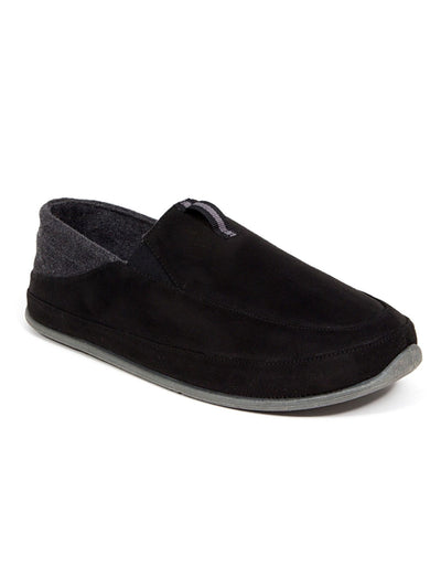 DEER STAGS Mens Black Cushioned Slipperooz Round Toe Slip On Slippers Shoes 9 M