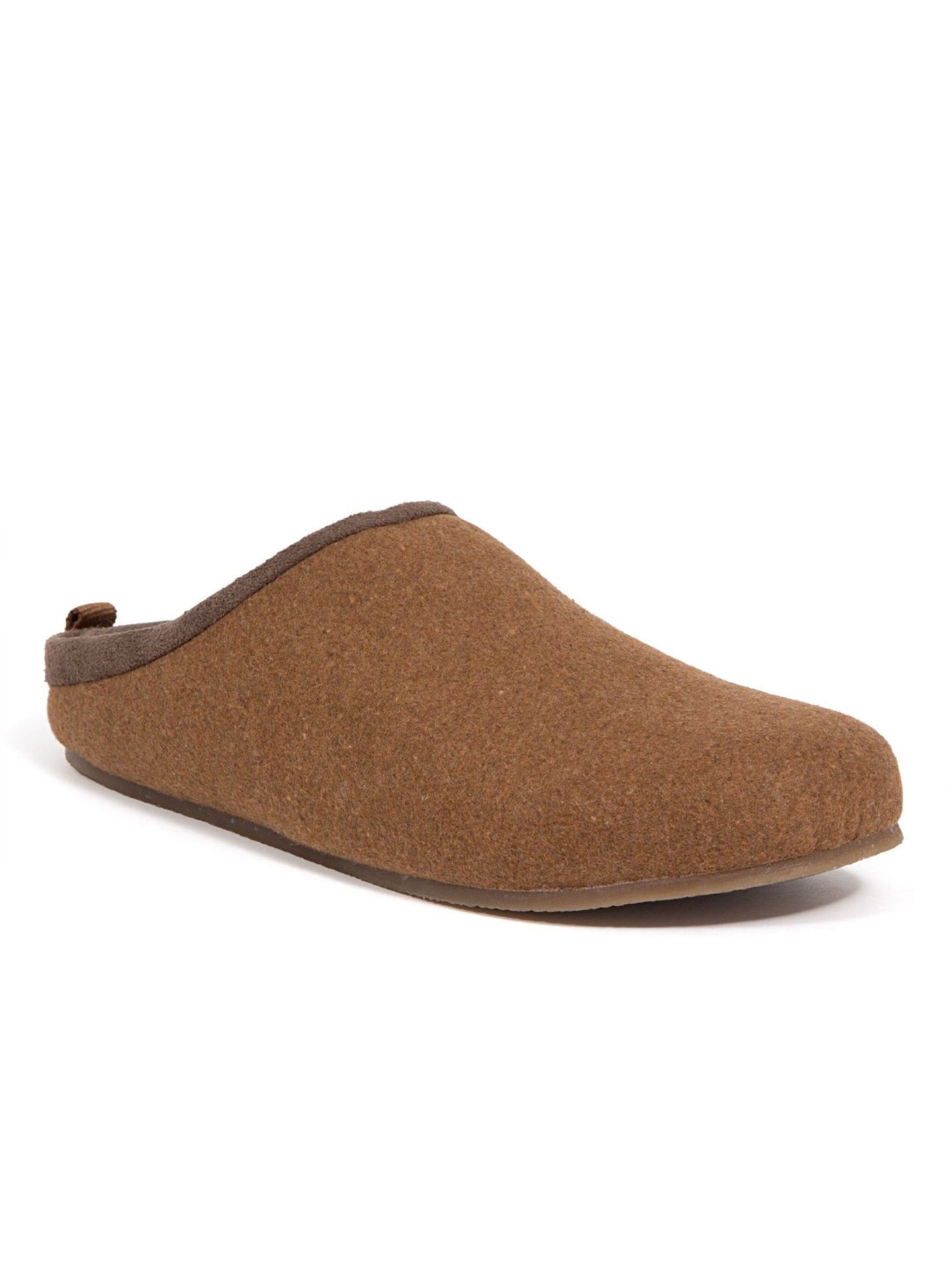 DEER STAGS Mens Brown Textured Pull Tab Removable Insole Slipperooz Round Toe Slip On Slippers Shoes 8 M