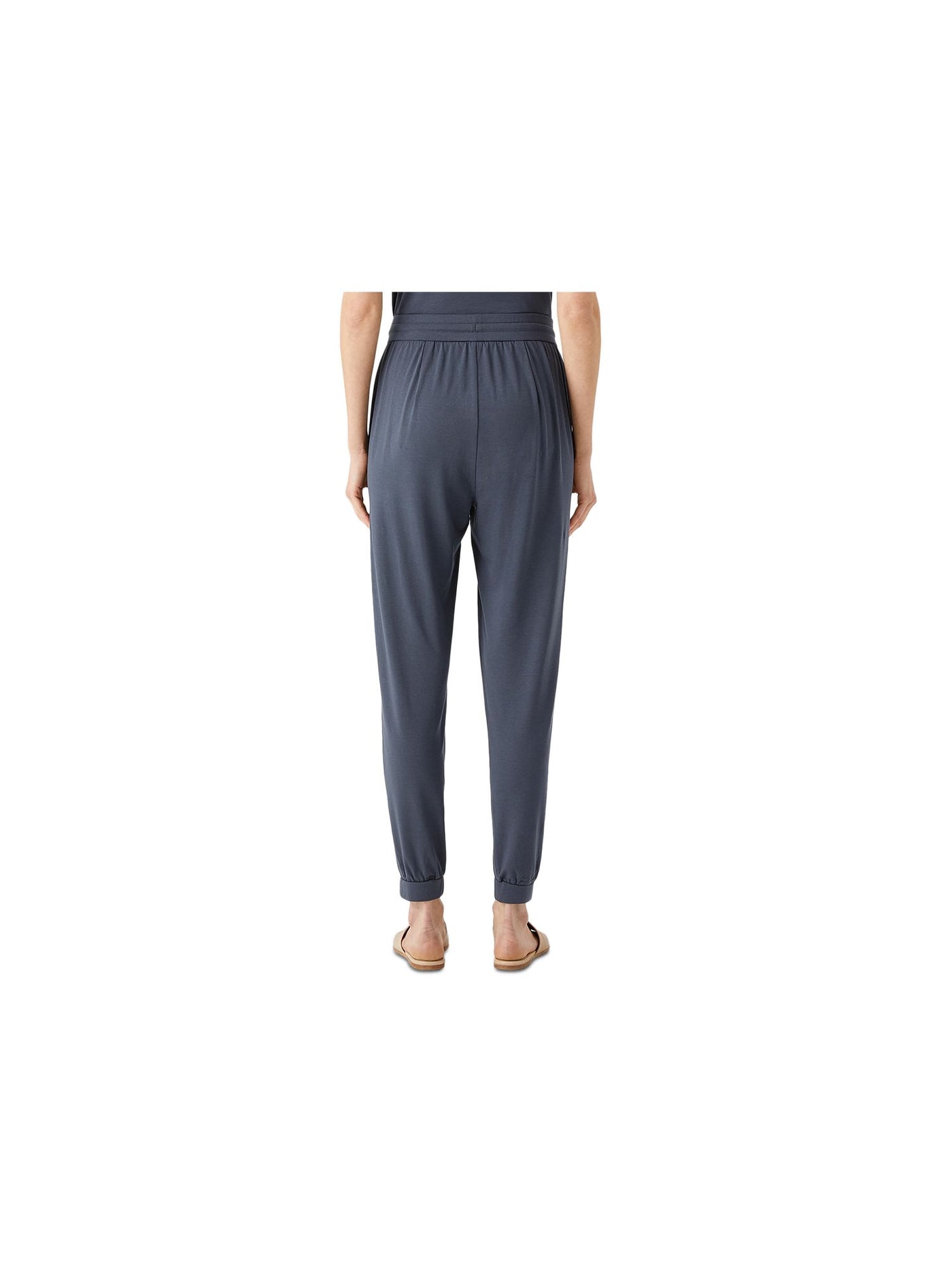 EILEEN FISHER Womens Blue Jersey Pocketed Drawstring Elastic Waist Cuffed High Waist Pants XS