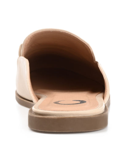 JOURNEE COLLECTION Womens Beige Embossed Woven Hardware At Vamp Padded Rubee Round Toe Slip On Mules 12 M