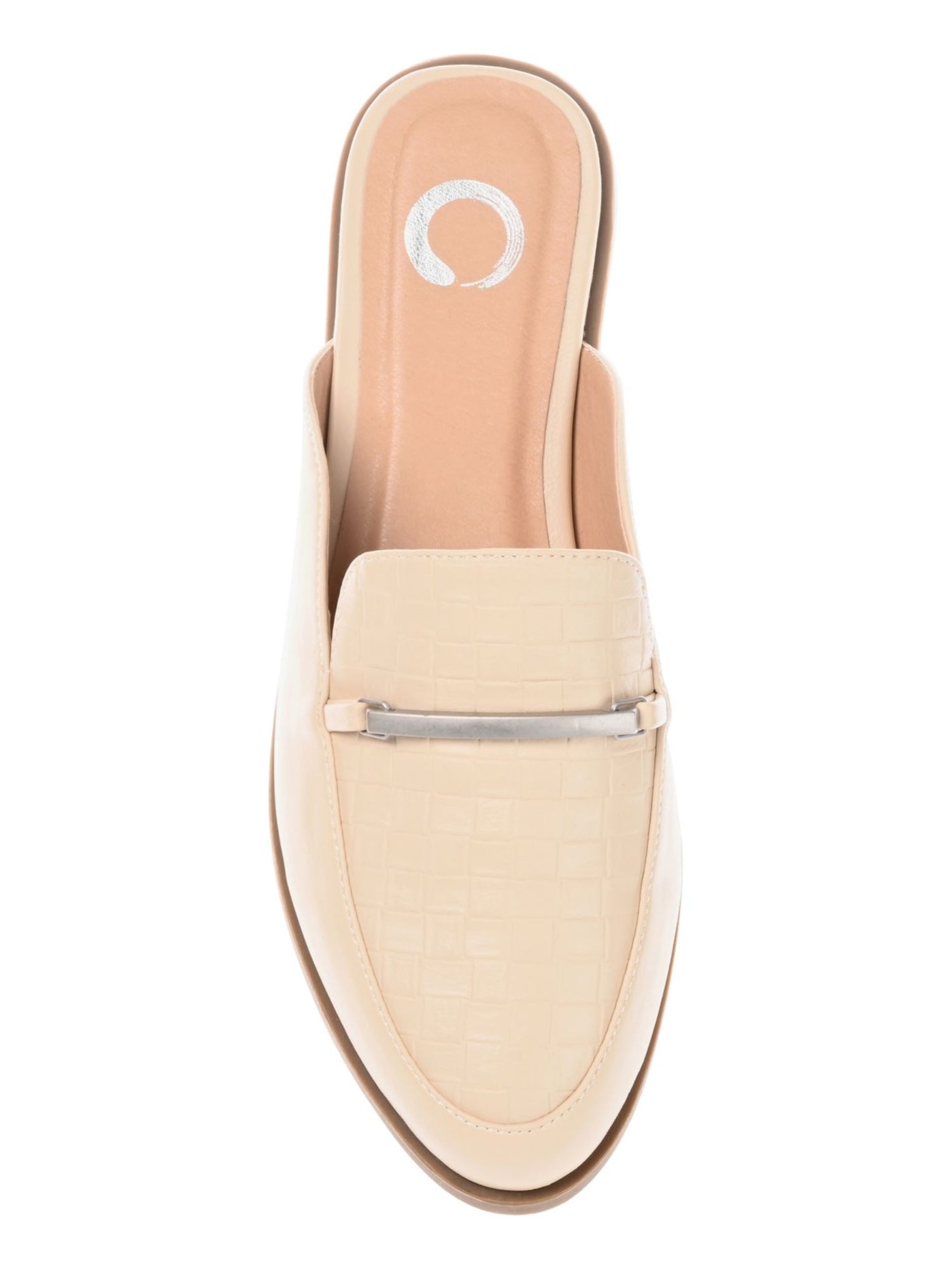 JOURNEE COLLECTION Womens Beige Embossed Woven Hardware At Vamp Padded Rubee Round Toe Slip On Mules 12 M
