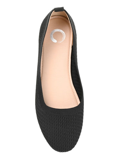 JOURNEE COLLECTION Womens Black Solid Knit Stretch Cushioned Maryann Round Toe Slip On Ballet Flats 8 N
