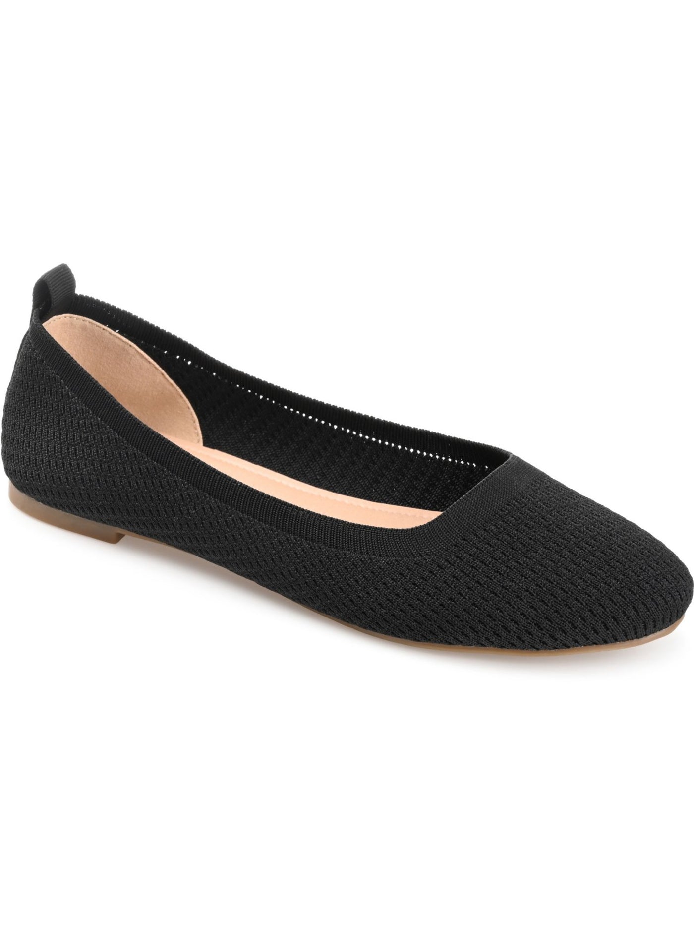 JOURNEE COLLECTION Womens Black Solid Knit Stretch Cushioned Maryann Round Toe Slip On Ballet Flats 8 N