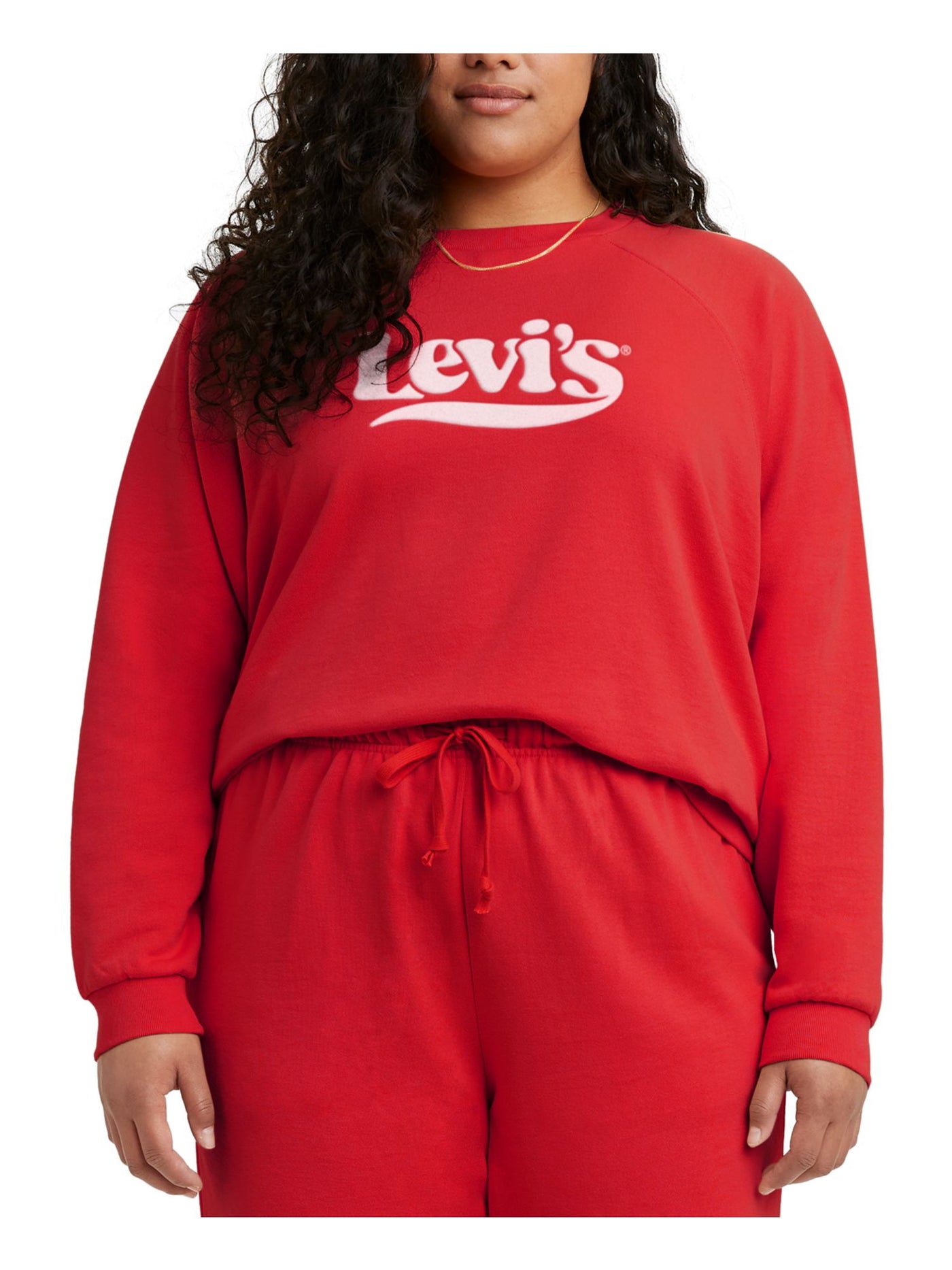 LEVI'S Womens Red Cotton Blend Logo Graphic Sweatshirt Plus 3X