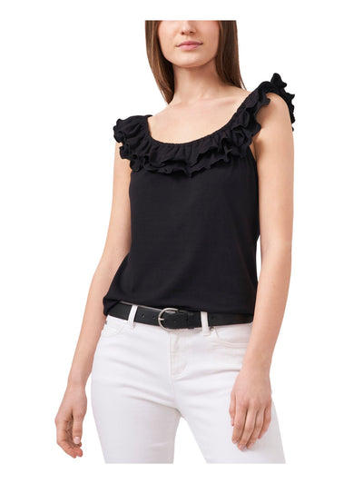 RILEY&RAE Womens Black Stretch Ruffled Flutter Sleeve Off Shoulder Top XS