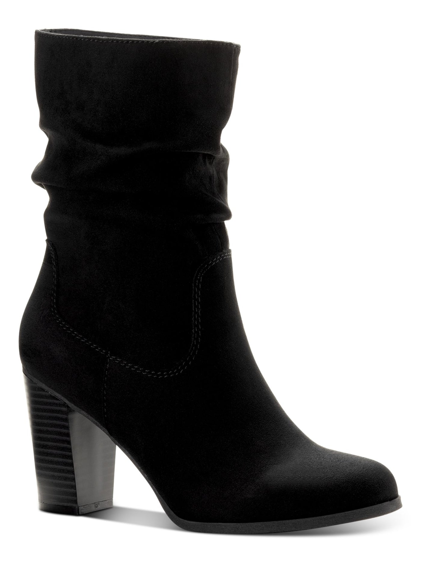 STYLE & COMPANY Womens Black Padded Saraa Round Toe Block Heel Zip-Up Slouch Boot 5.5 M
