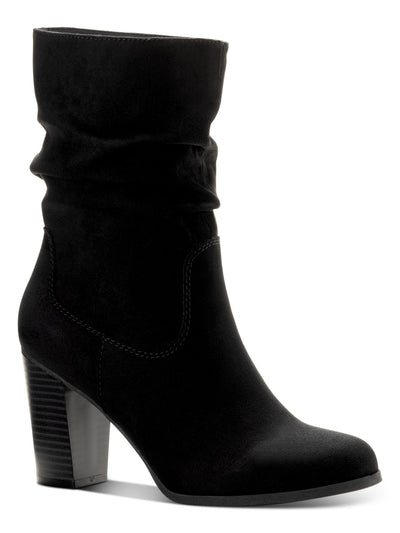 STYLE & COMPANY Womens Black Padded Saraa Round Toe Block Heel Zip-Up Slouch Boot 5.5 M