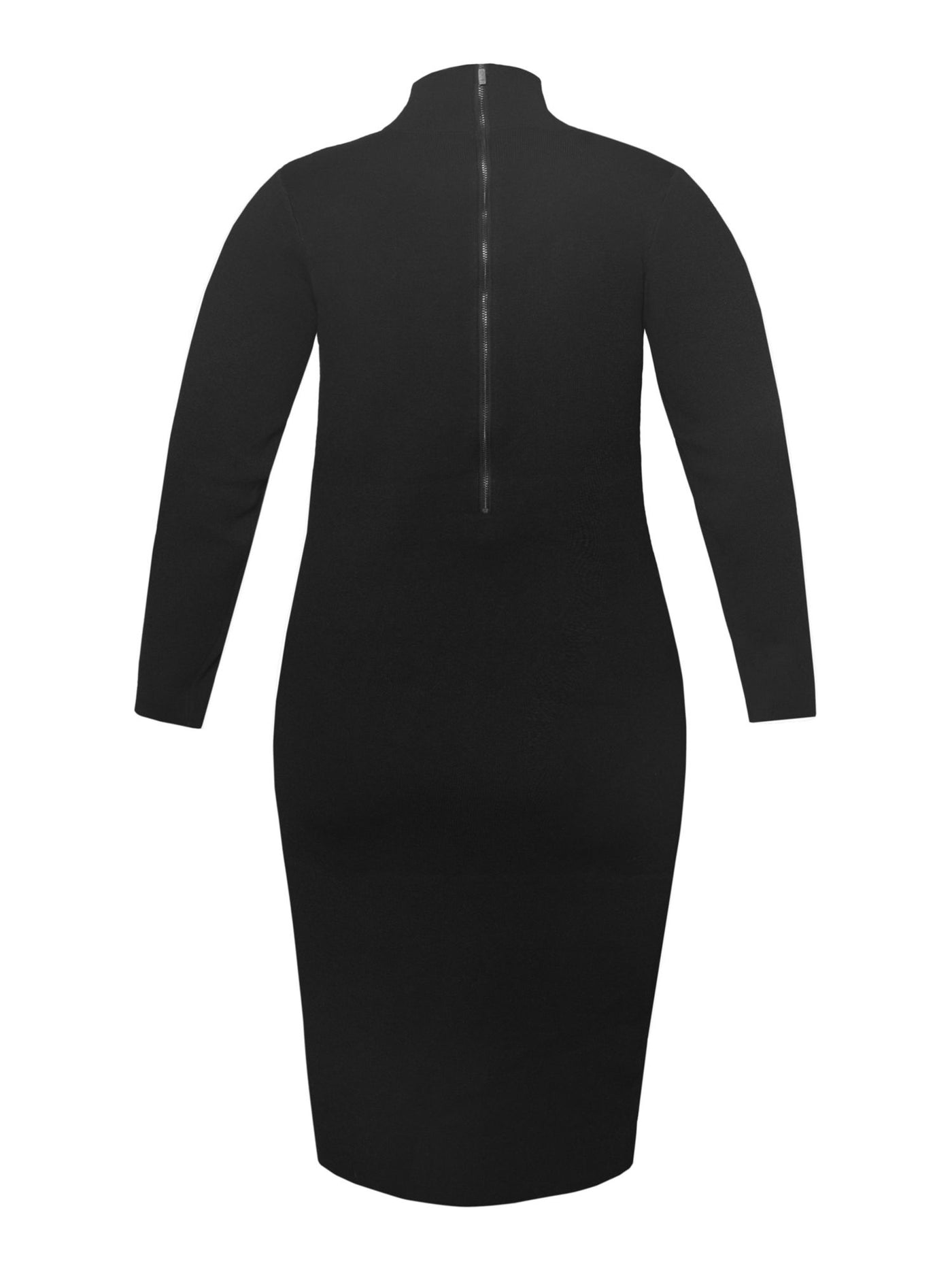 RACHEL RACHEL ROY Womens Stretch Cut Out Zippered Unlined Long Sleeve Mock Neck Midi Wear To Work Sweater Dress