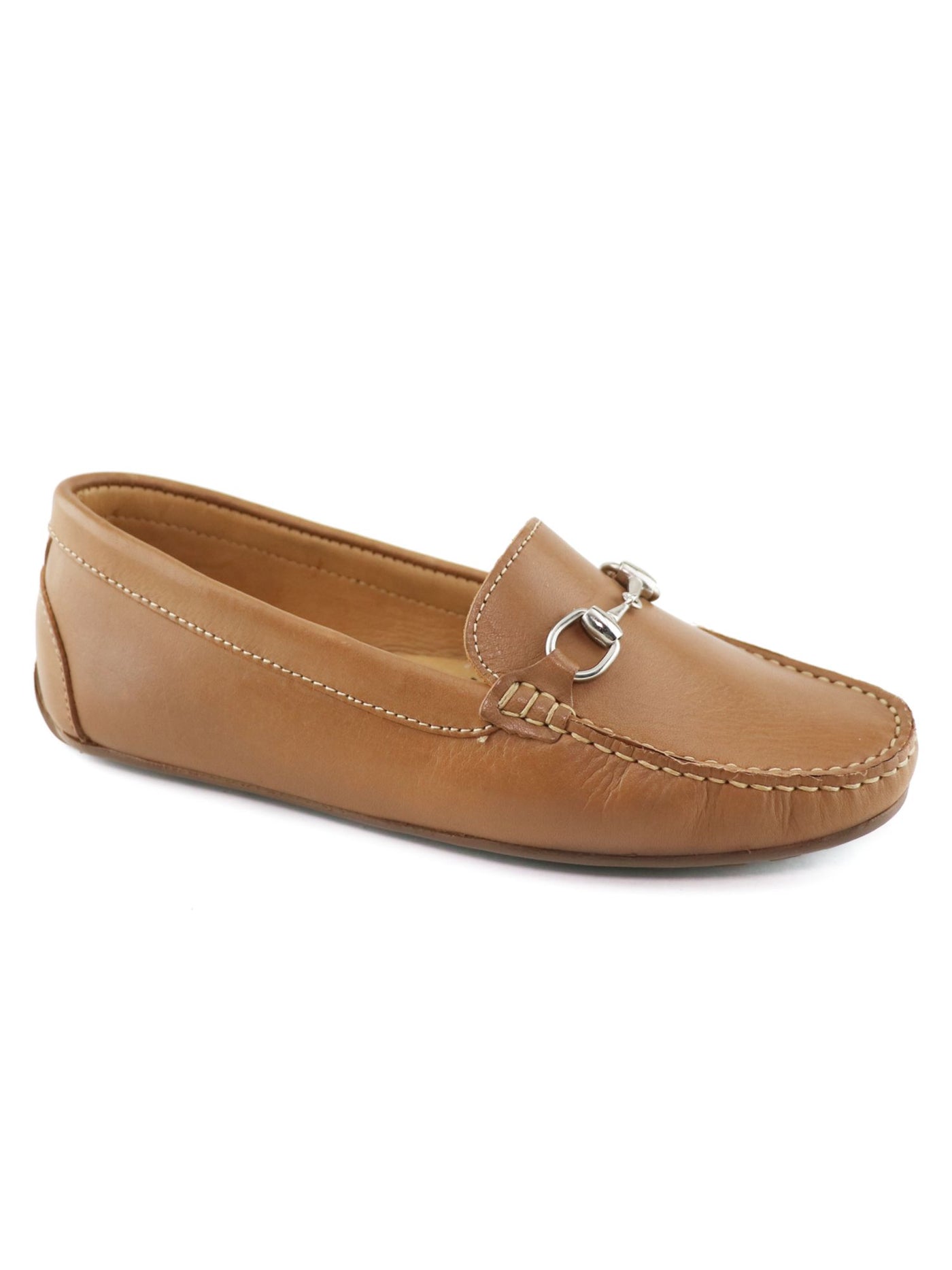 MARC JOSEPH NEW YORK Womens Brown Hardware At Vamp Driver Sole Arch Support Cushioned Sarasota Almond Toe Slip On Leather Loafers Shoes 7