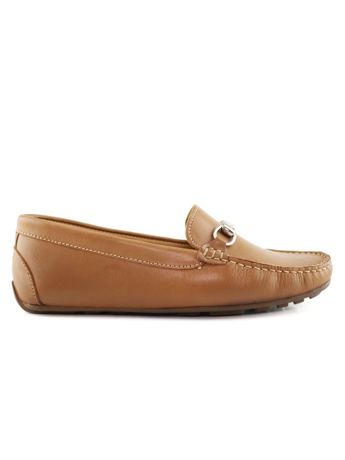 MARC JOSEPH NEW YORK Womens Brown Hardware At Vamp Driver Sole Arch Support Cushioned Sarasota Almond Toe Slip On Leather Loafers Shoes 7