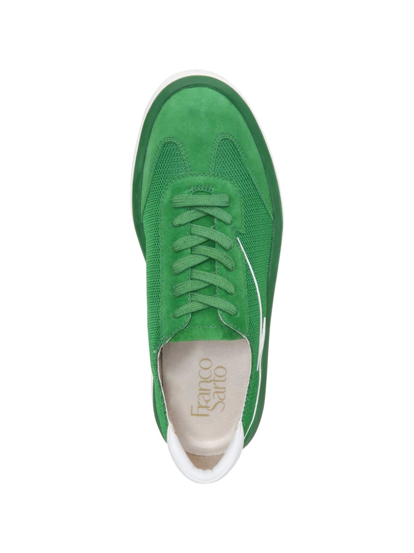 FRANCO SARTO Womens Green Mixed Media Cushioned Lumiere Round Toe Platform Lace-Up Leather Sneakers Shoes 8.5 M