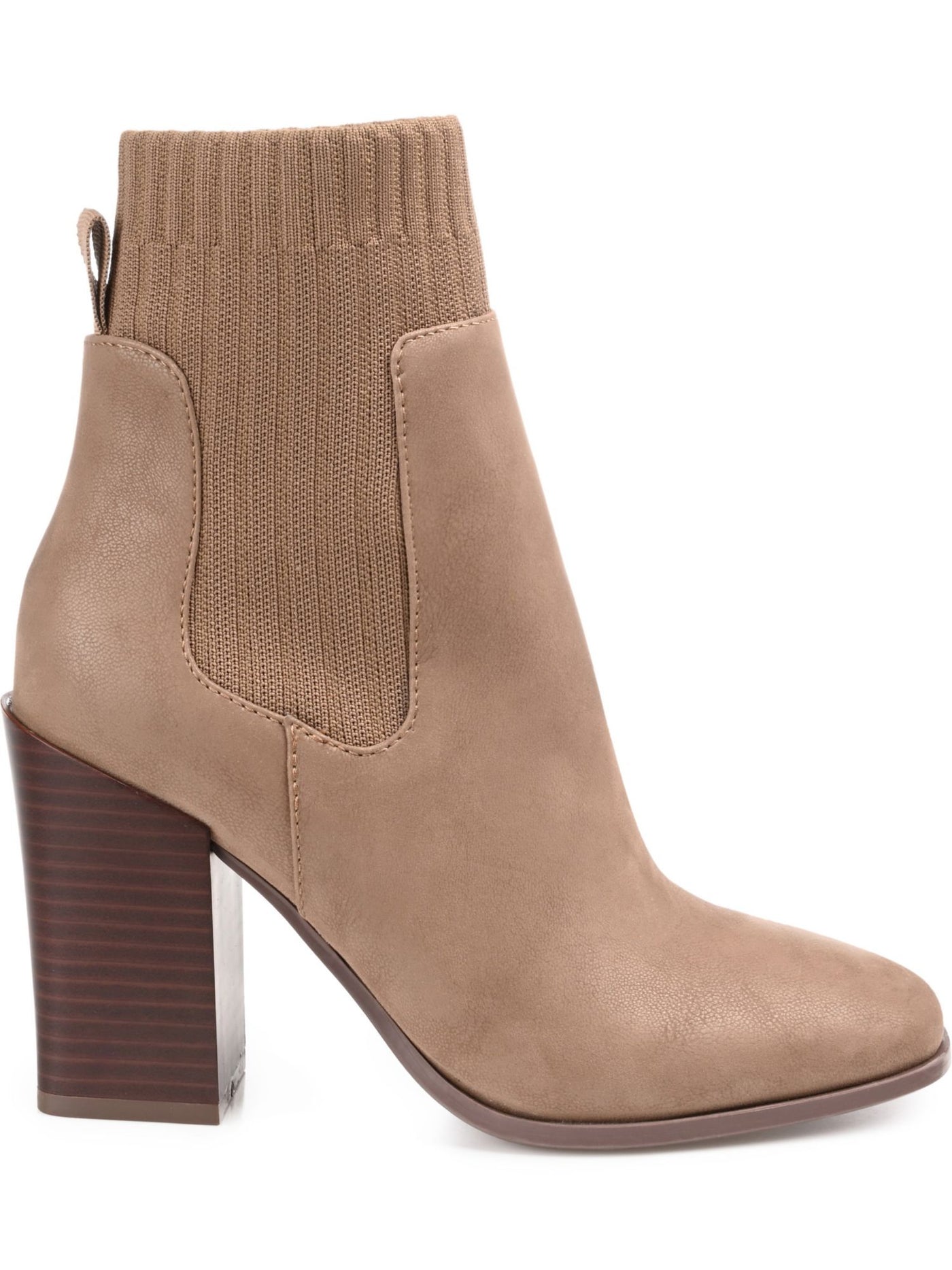 JOURNEE COLLECTION Womens Brown Comfort Stretch Adalia Square Toe Block Heel Booties 8