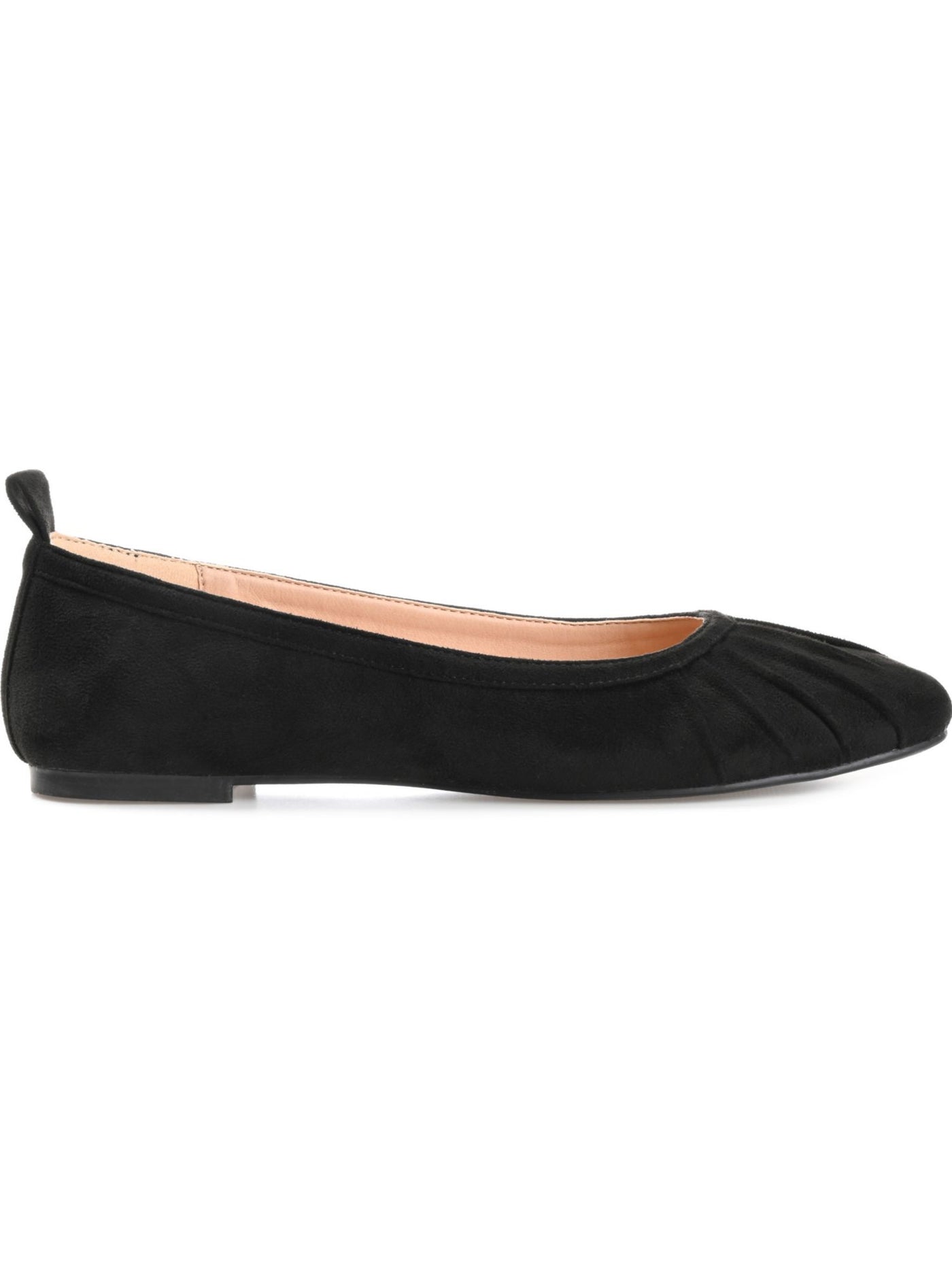JOURNEE COLLECTION Womens Black Back Pull-Tab Ruched Cushioned Tannya Round Toe Slip On Ballet Flats 11