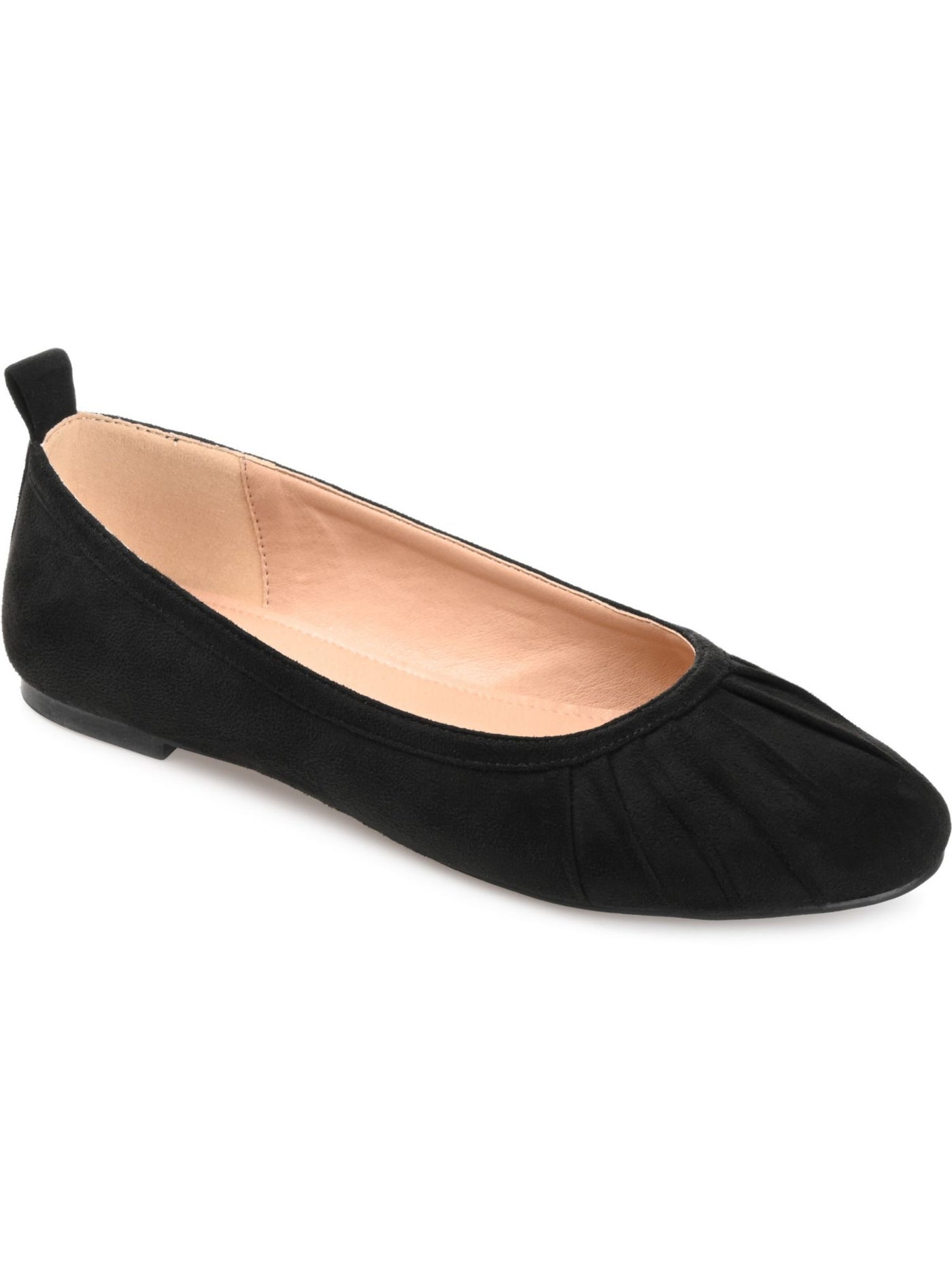 JOURNEE COLLECTION Womens Black Back Pull-Tab Ruched Cushioned Tannya Round Toe Slip On Ballet Flats 11