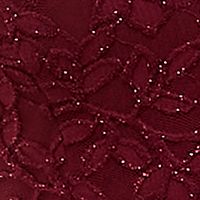 EMERALD SUNDAE Womens Maroon Glitter Embroidered Ruffled Pullover Style Sleeveless V Neck Short Party Fit + Flare Dress