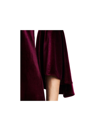 JBS LIMITED Womens Burgundy Bell Sleeve Round Neck Short Party Shift Dress L