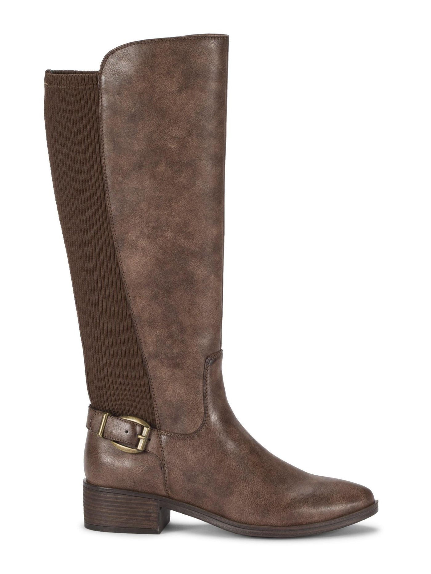 BARETRAPS Womens Brown Buckle Accent Goring Mckayla Round Toe Block Heel Zip-Up Riding Boot 8.5 M WC