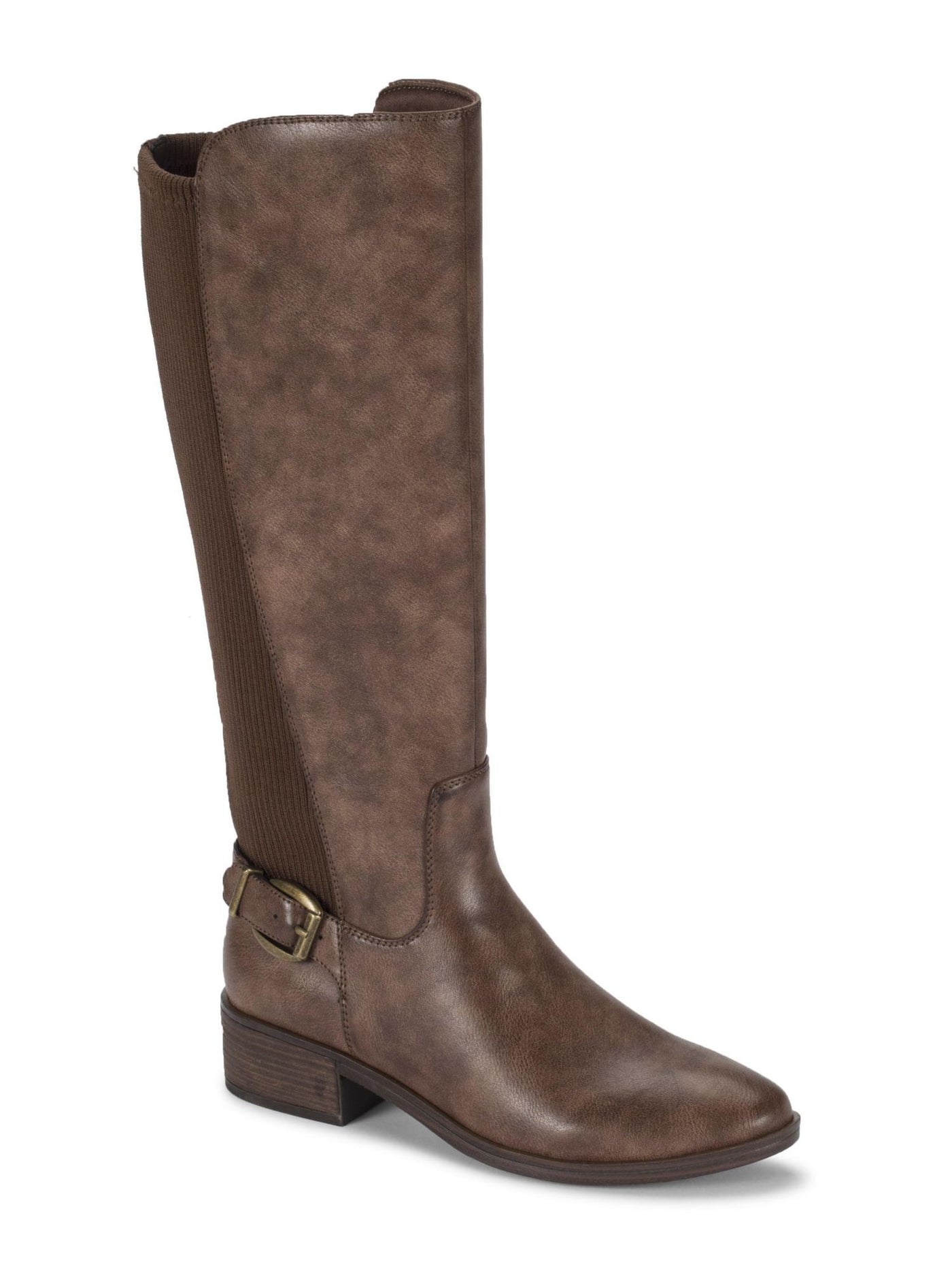 BARETRAPS Womens Brown Buckle Accent Goring Mckayla Round Toe Block Heel Zip-Up Riding Boot 6.5 M WC