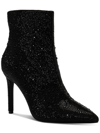 INC Womens Black Rhinestone Arch Support Reisa Pointed Toe Stiletto Zip-Up Dress Booties 5.5 M