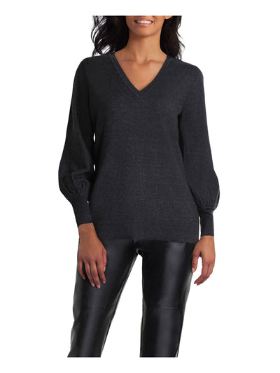 HALSTON Womens Long Sleeve V Neck Wear To Work Sweater