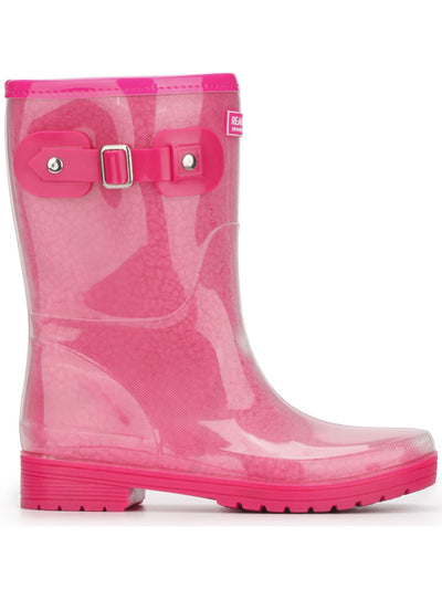 REACTION KENNETH COLE Womens Pink Lug Sole Water Resistant Round Toe Buckle Rain Boots 10 M