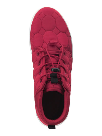 SUN STONE Mens Red Patterened Pull Tab Puffer Quilted Cushioned Fin Round Toe Platform Sneakers Shoes 11 M