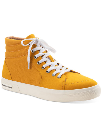 SUN STONE Mens Yellow Cushioned Jett Round Toe Platform Lace-Up Athletic Sneakers Shoes 8 M