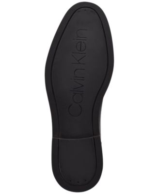 CALVIN KLEIN Mens Black Pull Tab Goring Cushioned Fenwick Round Toe Block Heel Leather Chelsea Boot M