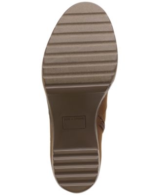 SUN STONE Womens Brown 1.5 Platform Cushioned Kiinsley Round Toe Block Heel Zip-Up Booties M