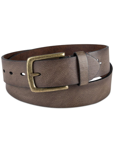 SUN STONE Mens Beige Adjustable Logo Faux Leather Casual Belt L 38-40