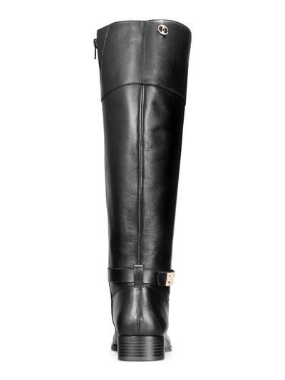 CHARTER CLUB Womens Black Buckle Accent Johannes Round Toe Zip-Up Riding Boot 7 M