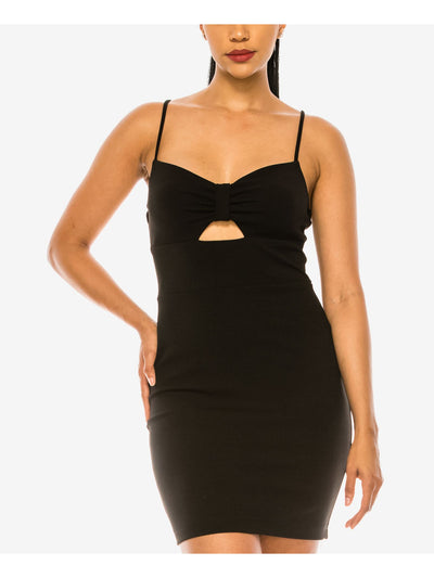 B DARLIN Womens Black Cut Out Zippered Sleeveless Sweetheart Neckline Above The Knee Party Body Con Dress 17/18